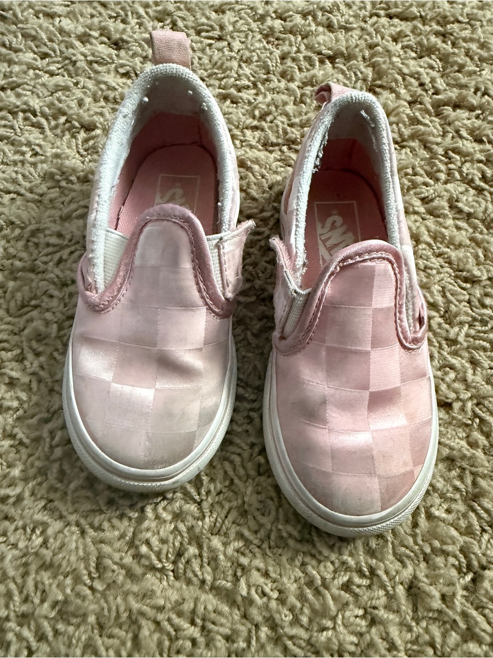 Vans toddler Slip-On Checkerboard Sneakers - Light Pink 8